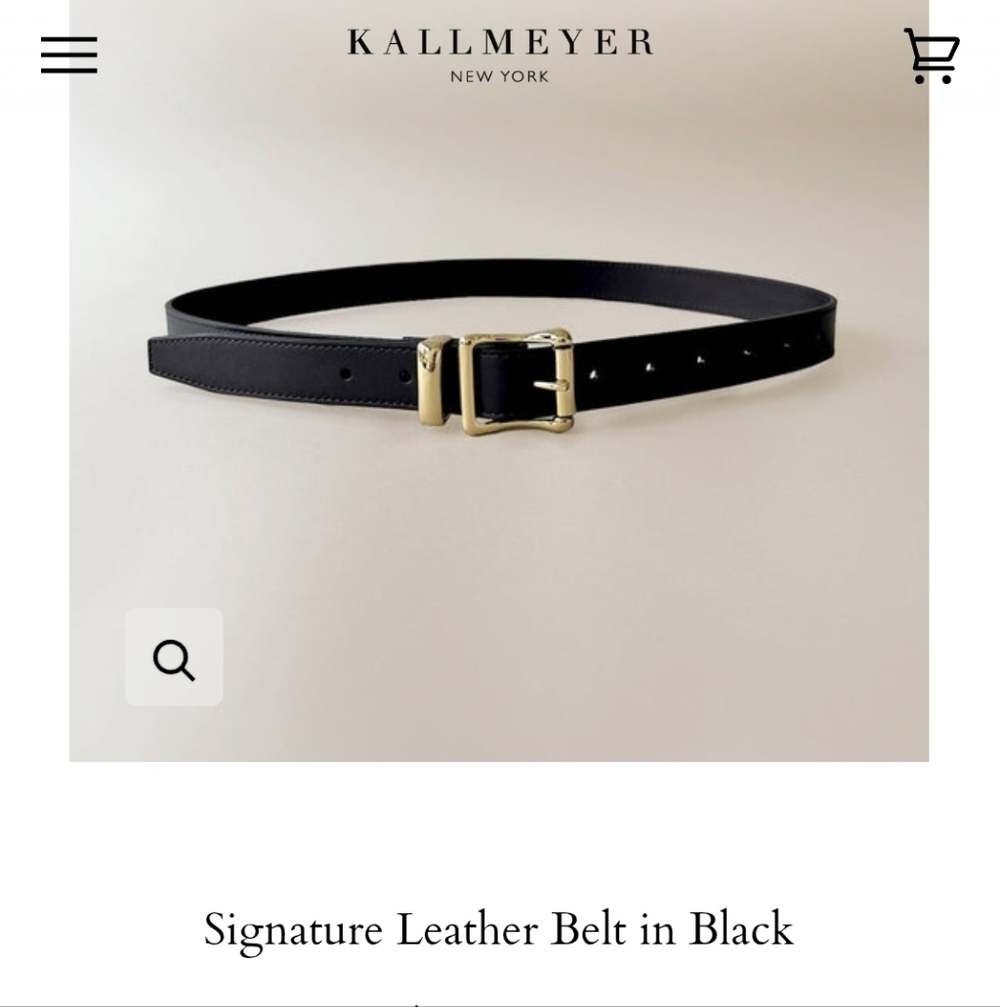 Kallmeyer Genuine Leather Belt Black with Gold Buckle. Made In Italy
